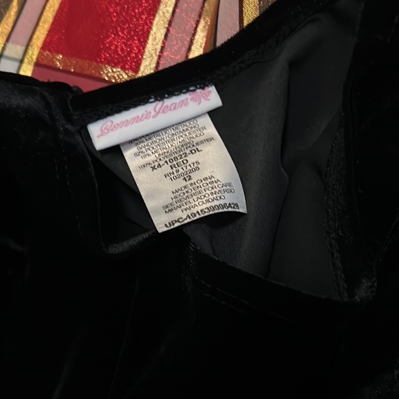 ❗️FINAL❗️ 🆕 BONNIE JEAN Christmas Holiday Velvet & Plaid Dress - Picture 4 of 7